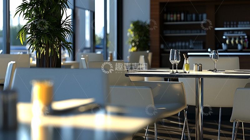 高清大图下载【趣麦麦图】明亮现代餐厅室内设计