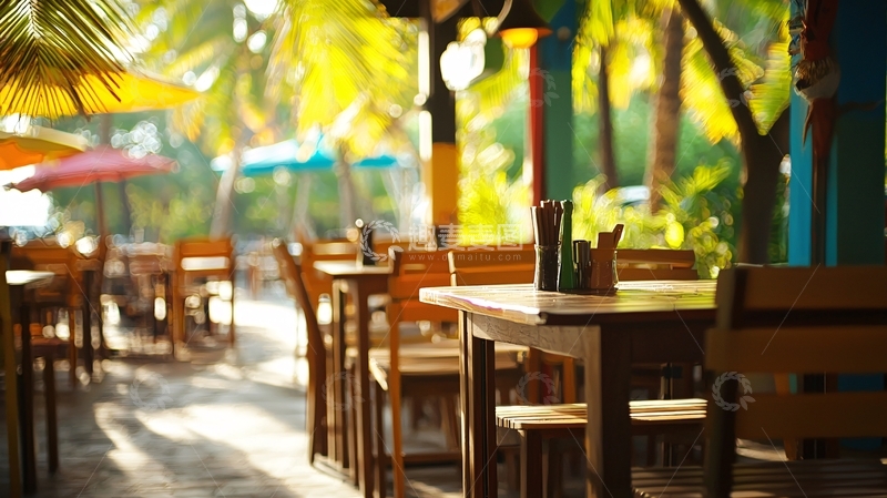 高清大图下载【趣麦麦图】阳光下的热带餐厅