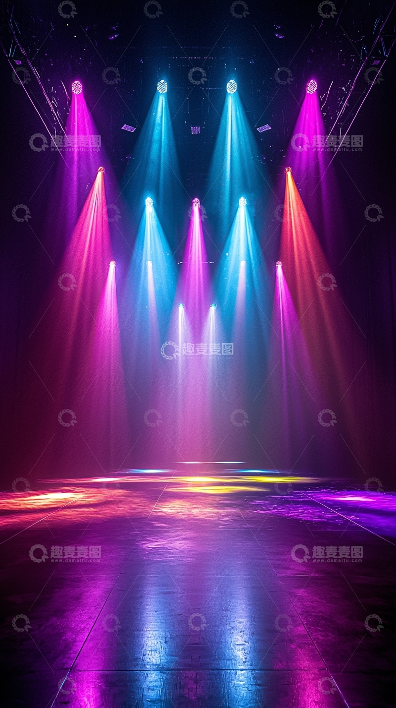 高清大图下载【趣麦麦图】舞台灯光绚丽多彩场景