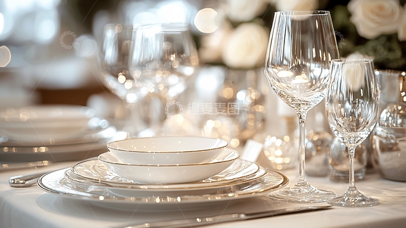 高清大图下载【趣麦麦图】精致餐具摆台特写