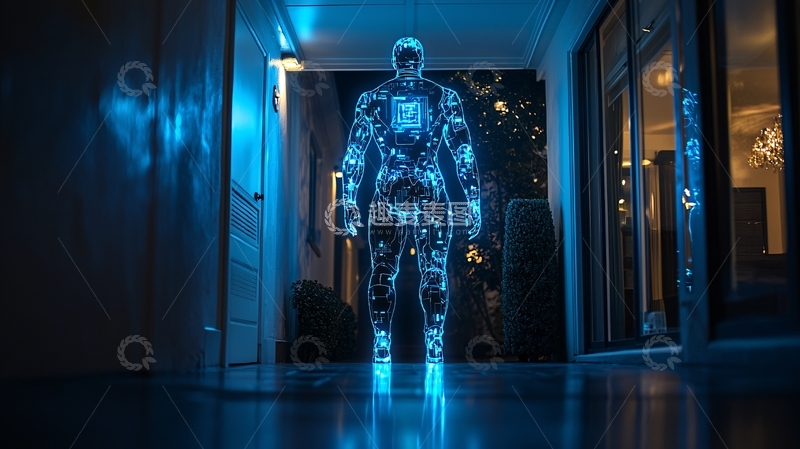 高清大图下载【趣麦麦图】未来感蓝色人形生物