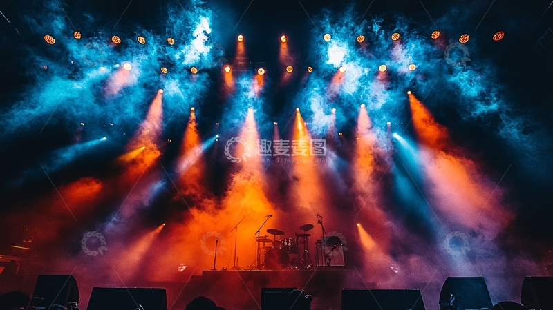 高清大图下载【趣麦麦图】舞台灯光迷幻烟雾表演