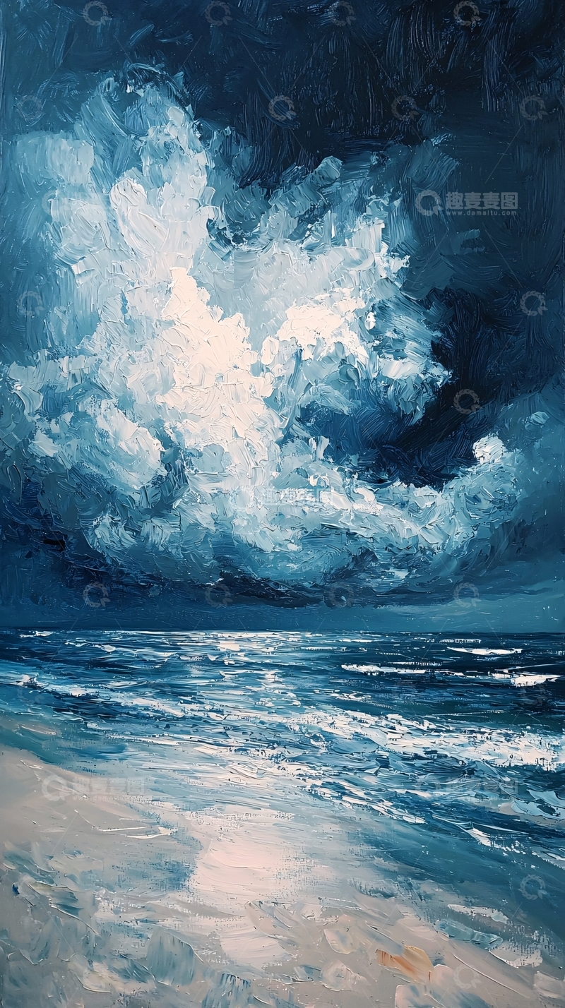 高清大图下载【趣麦麦图】海边风暴云