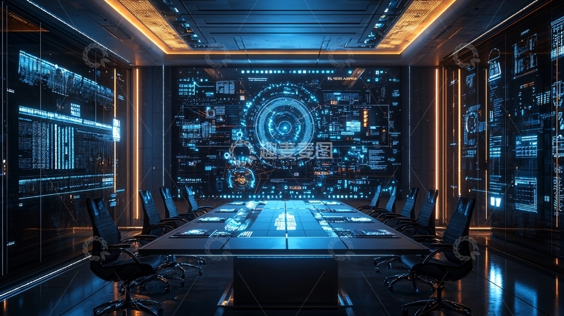 高清大图下载【趣麦麦图】科技感会议室