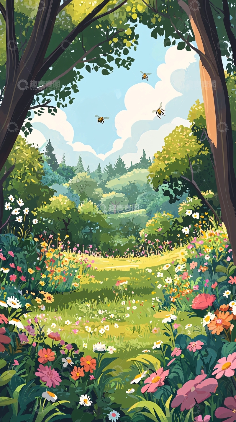 高清大图下载【趣麦麦图】森林花海