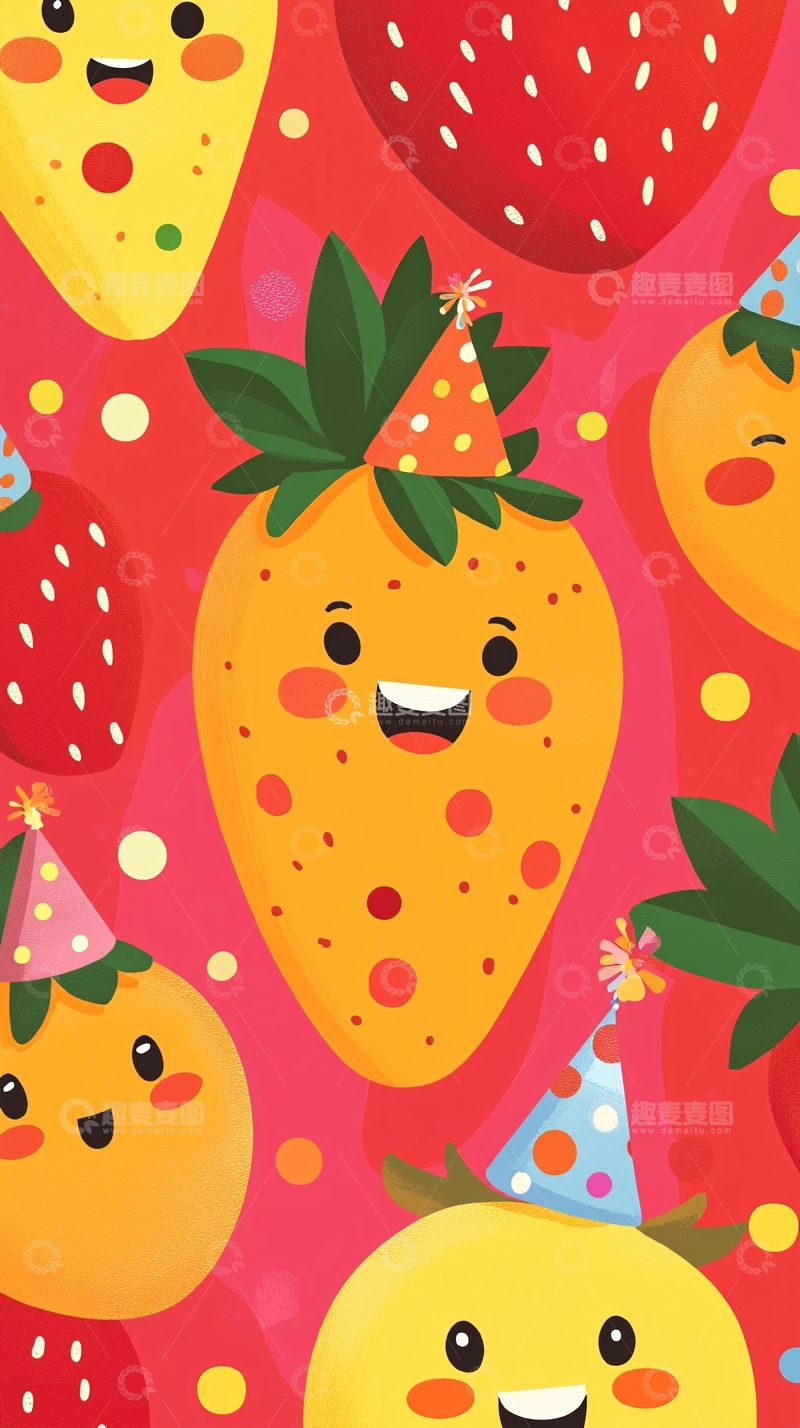 高清大图下载【趣麦麦图】卡通水果派对