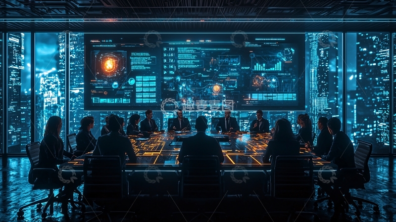 高清大图下载【趣麦麦图】未来感会议室