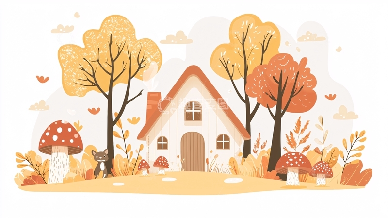 高清大图下载【趣麦麦图】秋季小屋