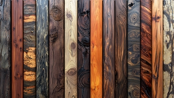 多样色彩和纹理的木材