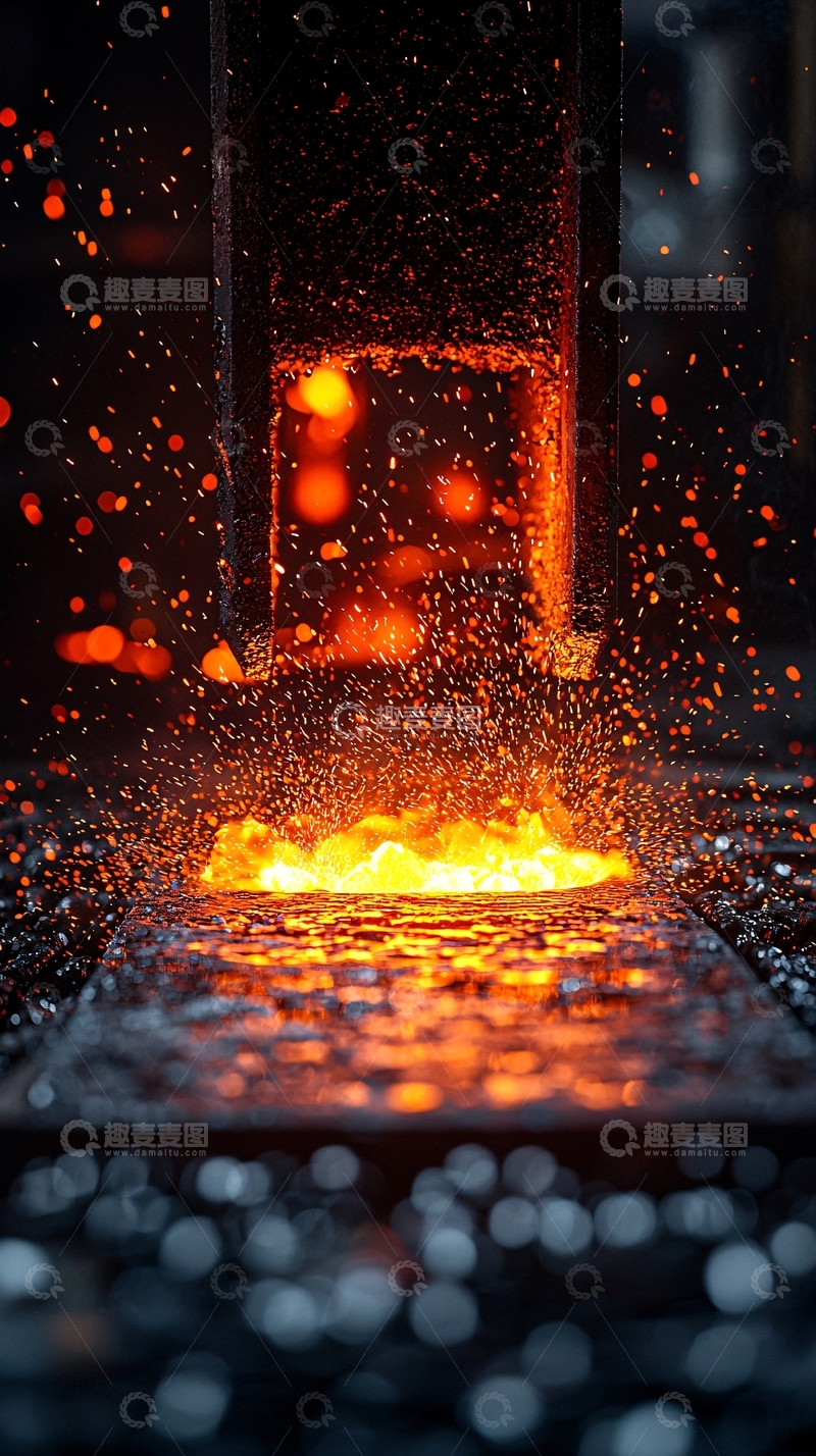 高清大图下载【趣麦麦图】热金属锻造火花四溅