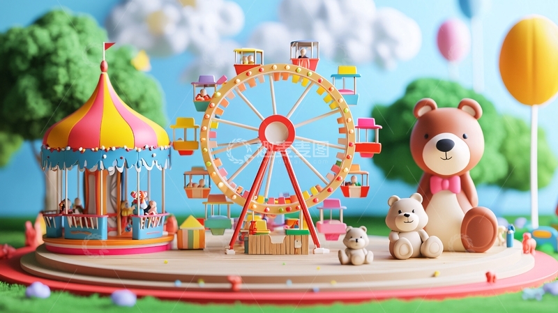 高清大图下载【趣麦麦图】迷你游乐场