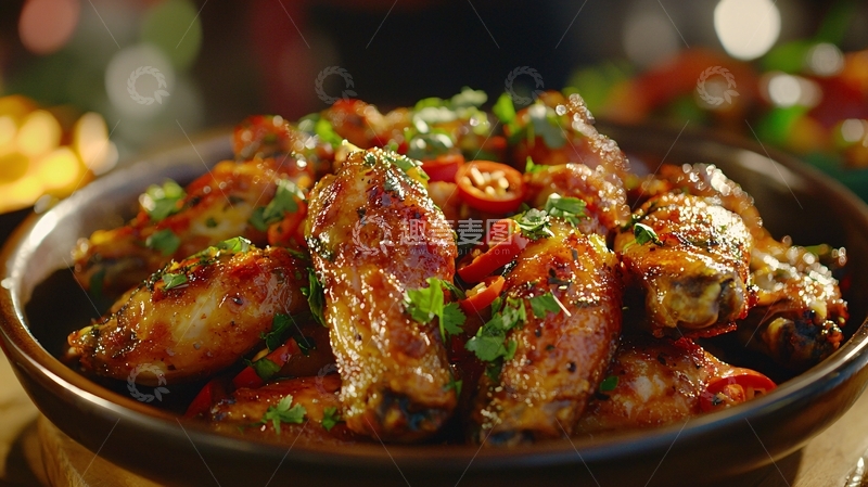 高清大图下载【趣麦麦图】香辣烤鸡翅