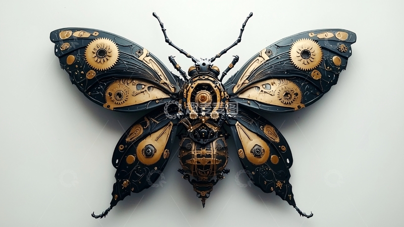 高清大图下载【趣麦麦图】机械蒸汽朋克风的飞蛾