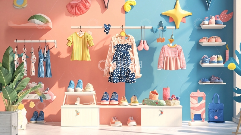 高清大图下载【趣麦麦图】童装店场景
