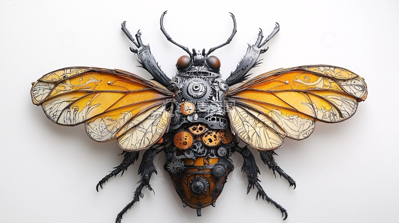 高清大图下载【趣麦麦图】机械昆虫艺术品