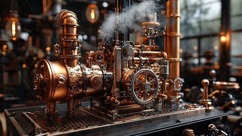 高清大图下载【趣麦麦图】蒸汽朋克风格机械装置