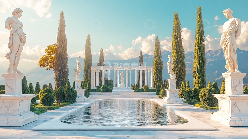 高清大图下载【趣麦麦图】阳光下的古典园林