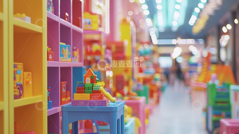 高清大图下载【趣麦麦图】彩色儿童玩具货架