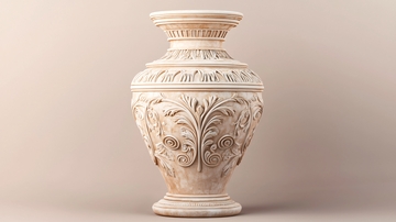 雕刻花纹白色花瓶