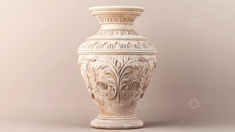 高清大图下载【趣麦麦图】-雕刻花纹白色花瓶