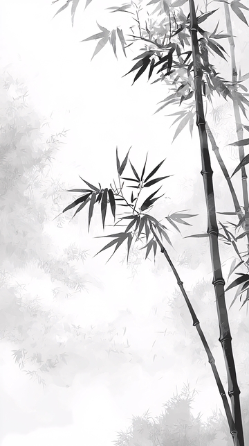 水墨画竹子