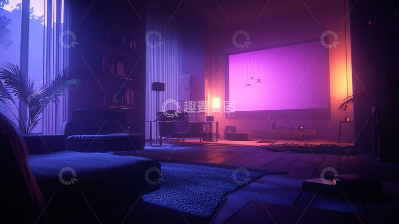 高清大图下载【趣麦麦图】暗色调房间灯光氛围
