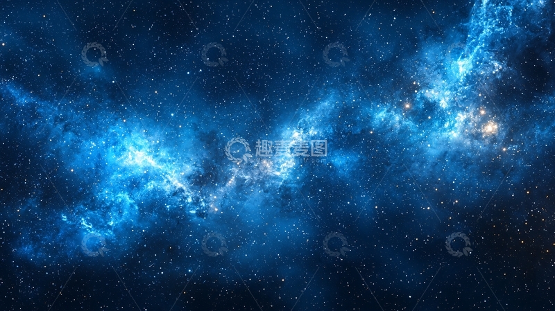 高清大图下载【趣麦麦图】深蓝色星云宇宙背景