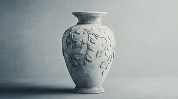 灰色花纹雕刻花瓶