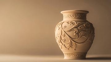 浅色雕花陶瓷花瓶