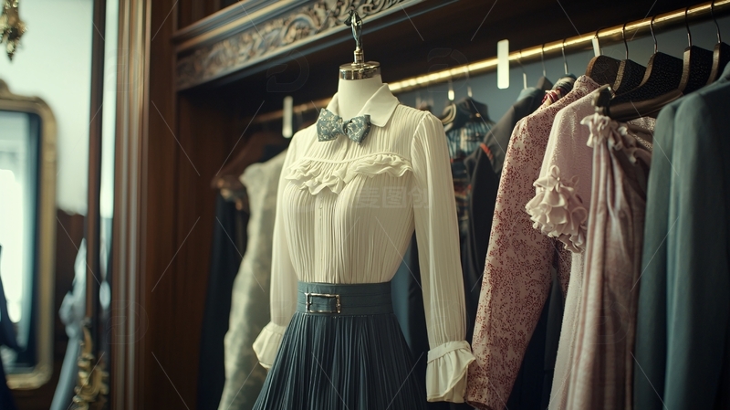 高清大图下载【趣麦麦图】复古服装店橱窗展示