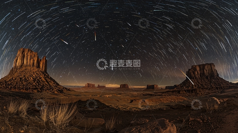 高清大图下载【趣麦麦图】星空下的岩石地貌