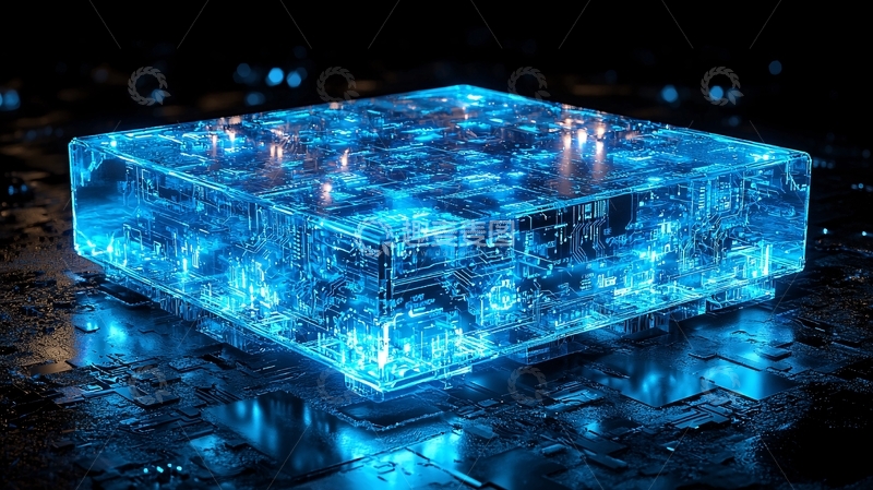 高清大图下载【趣麦麦图】蓝色科技感方块