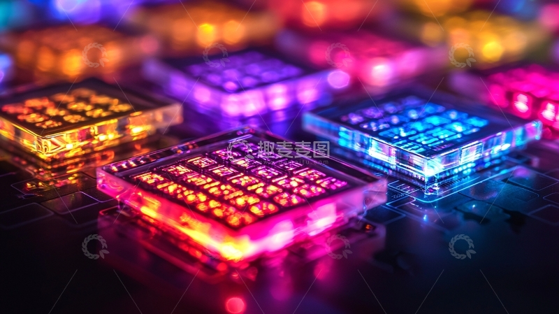 高清大图下载【趣麦麦图】芯片电路板绚丽色彩