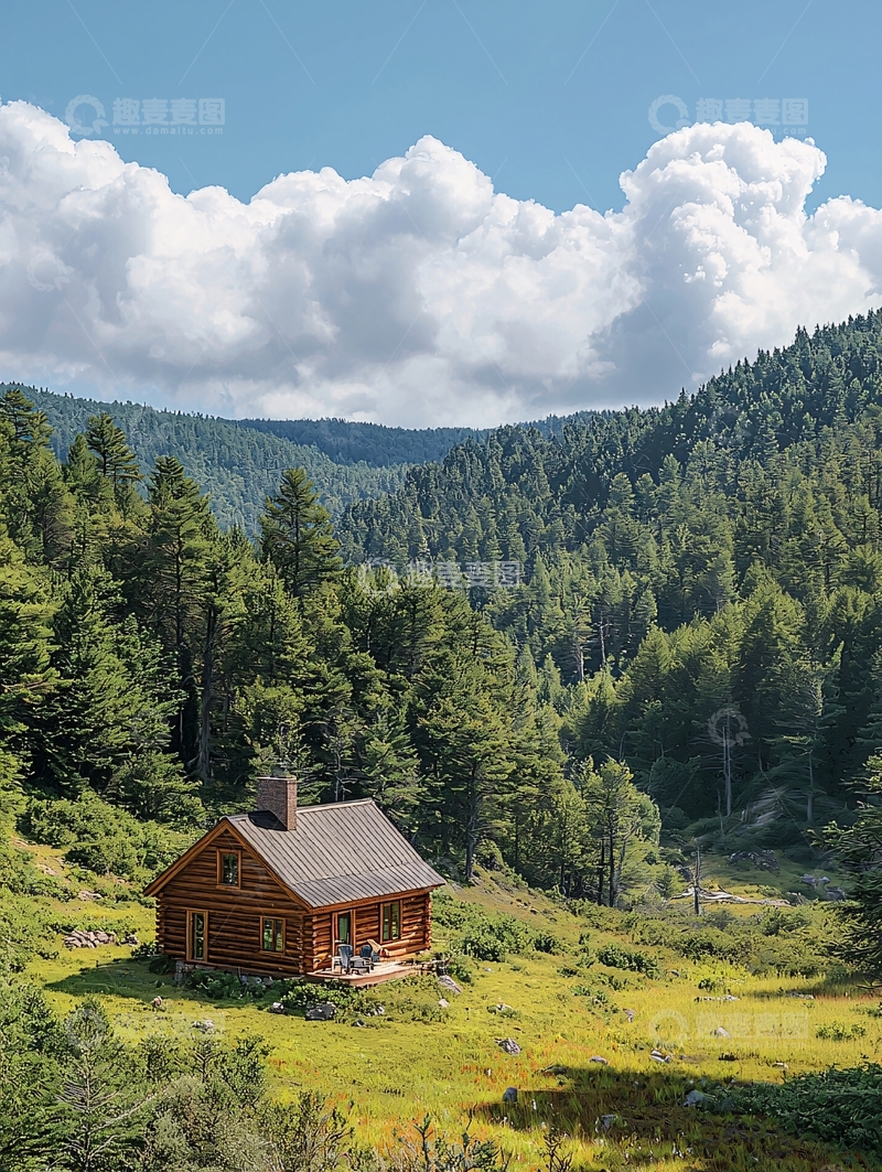 高清大图下载【趣麦麦图】林间小屋