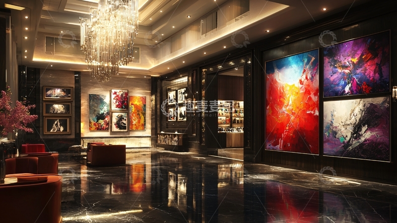 高清大图下载【趣麦麦图】高端艺术画廊内部