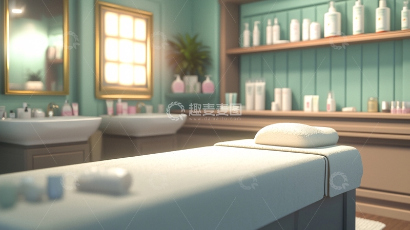 高清大图下载【趣麦麦图】清新淡雅美容院场景