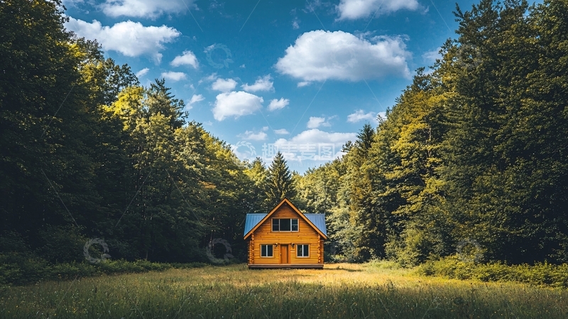 高清大图下载【趣麦麦图】森林中的小屋