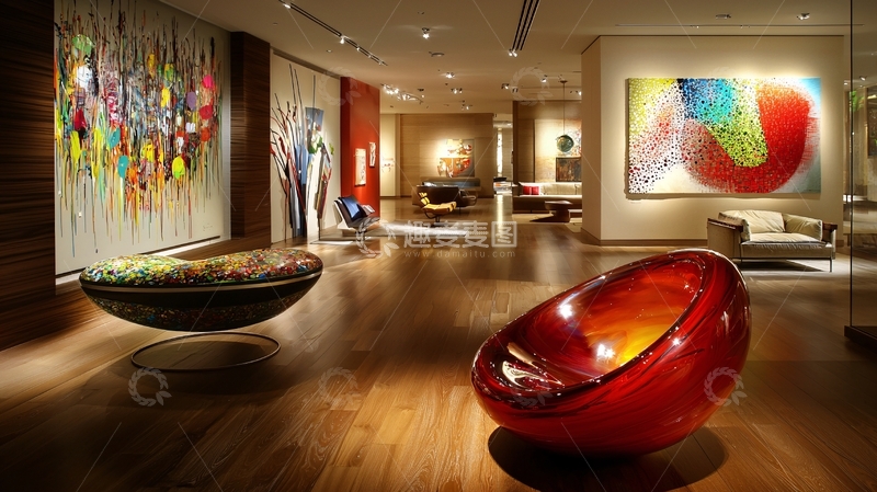 高清大图下载【趣麦麦图】现代艺术画廊室内设计