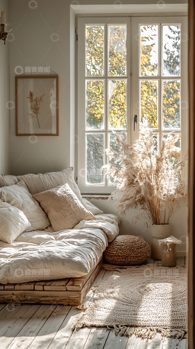 高清大图下载【趣麦麦图】奶油色调的舒适角落