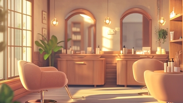 温暖阳光下的美容沙龙