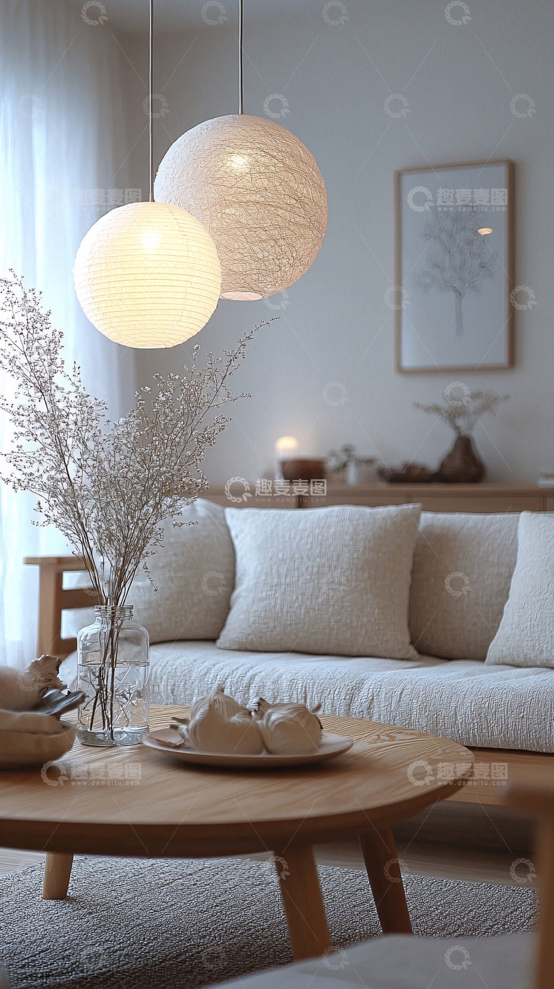 高清大图下载【趣麦麦图】温馨简约的日式客厅
