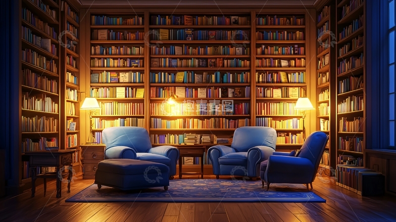 高清大图下载【趣麦麦图】温暖舒适的书房