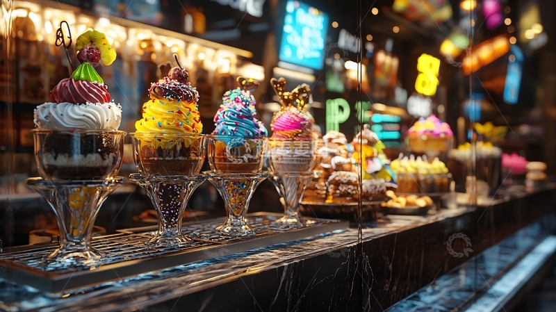 高清大图下载【趣麦麦图】炫彩甜品杯展示