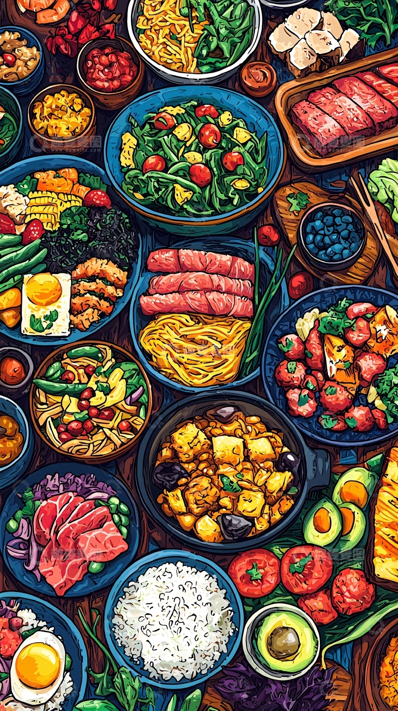 高清大图下载【趣麦麦图】丰盛的食物