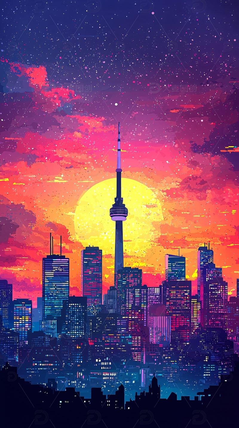 夜幕下的城市天际线1