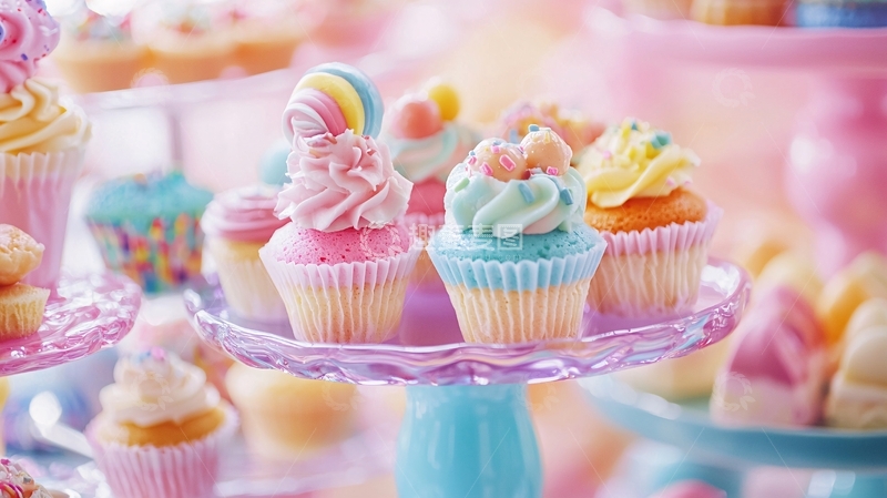 高清大图下载【趣麦麦图】色彩缤纷的美味纸杯蛋糕