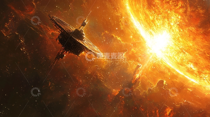 高清大图下载【趣麦麦图】太空探测器接近太阳