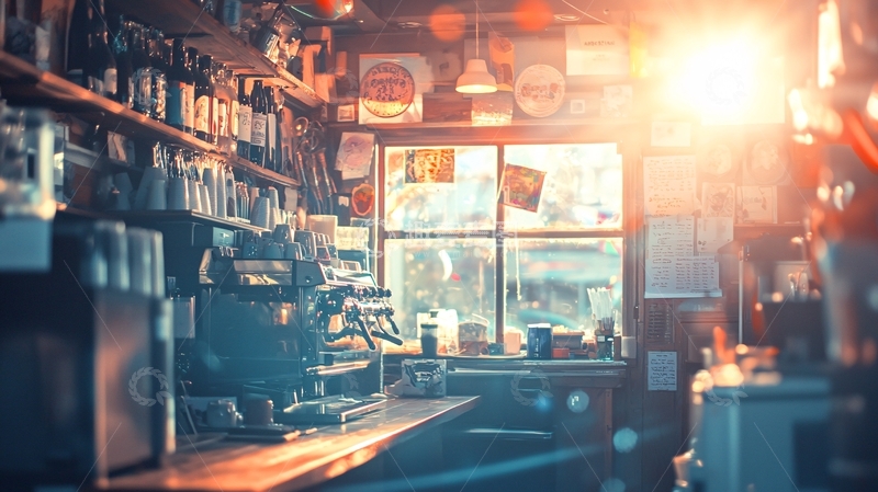 高清大图下载【趣麦麦图】昏暗灯光下的复古酒吧