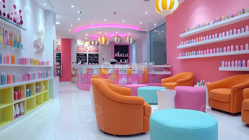 高清大图下载【趣麦麦图】粉色系儿童美妆店