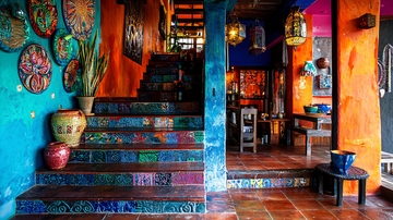 色彩斑斓的异域风情楼梯